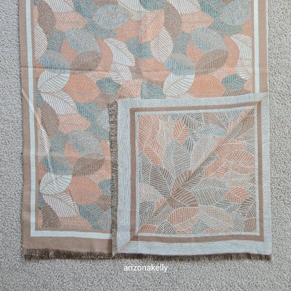 Accessories - NWOT Faux Cashmere Autumn Leaves Woven Scarf {{{SOFT}}}